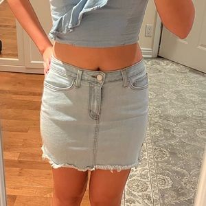 Light Denim Mini Skirt